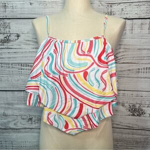 Valentina James  Large Bikini Top Swimsuit Top Bathing Suit Ruffled Flounce Top
